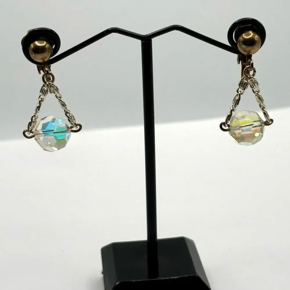 Vintage Gold Crystal Earrings